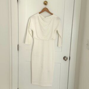 BADGLEY MISCHKA IVORY MID LENGTH 3/4 SLEEVE  DRESS IN SIZE XS
